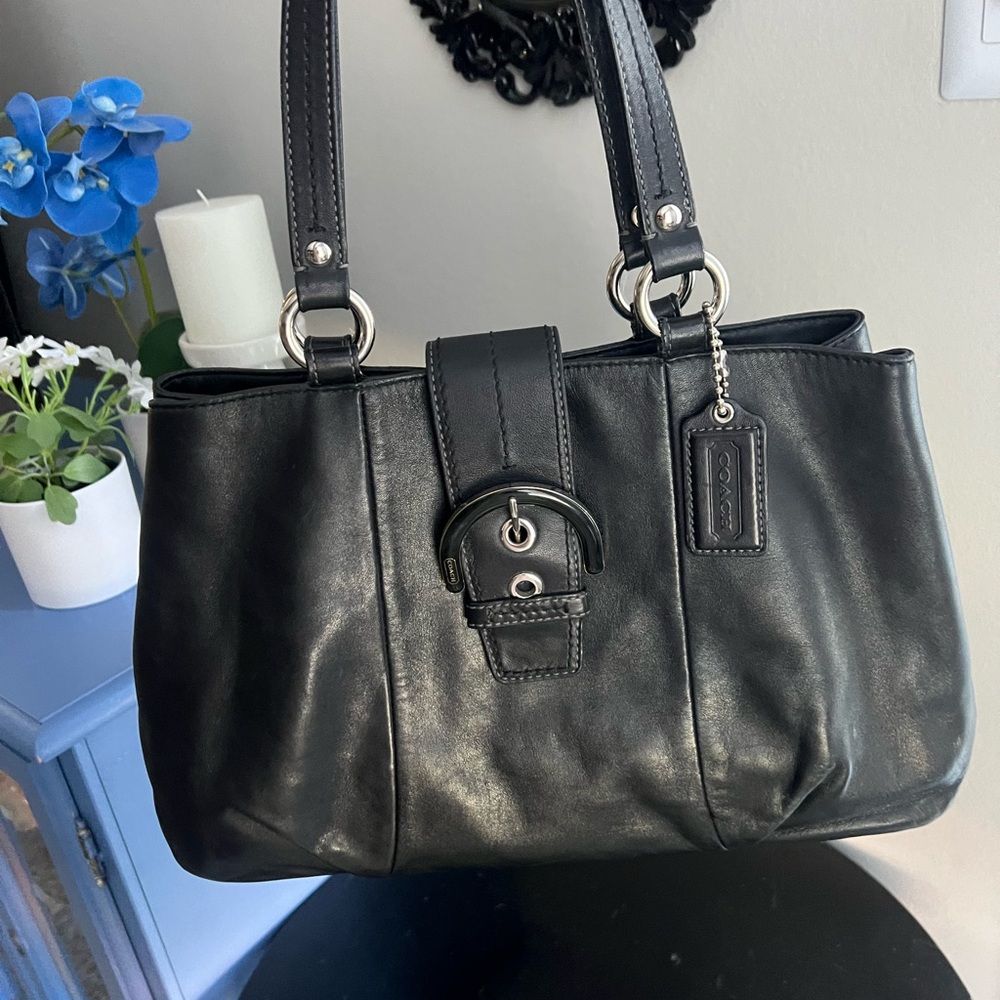 Medium Black Leather Coach Soho East West Shoulder Bag C1293-F18751